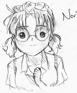 Rating: Safe Score: 0 Tags: 1girl glasses greyscale human looking_at_viewer monochrome sakurada_nori short_twintails sketch solo twintails upper_body User: admin
