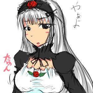 Rating: Safe Score: 0 Tags: 1girl blush breasts dress flower hair_ornament image long_hair long_sleeves red_flower red_rose rose simple_background solo suigintou upper_body User: admin