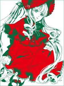 Rating: Safe Score: 0 Tags: 1girl bonnet bow capelet dress flower image long_hair long_sleeves looking_at_viewer red_capelet red_theme ribbon shinku solo User: admin