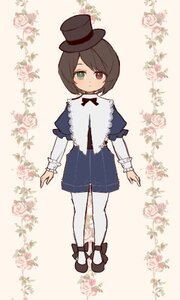 Rating: Safe Score: 0 Tags: brown_hair capelet flower full_body green_eyes hat heterochromia image long_sleeves looking_at_viewer pantyhose red_eyes shoes short_hair solo souseiseki striped top_hat vertical_stripes white_legwear User: admin