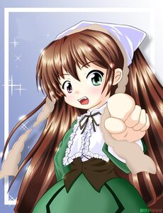 Rating: Safe Score: 0 Tags: 1girl auto_tagged blush brown_hair dress frills green_dress green_eyes hat head_scarf heterochromia image long_hair open_mouth ribbon solo sparkle suiseiseki very_long_hair User: admin