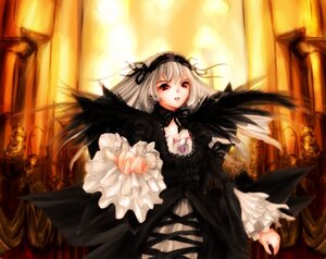 Rating: Safe Score: 0 Tags: 1girl black_wings breasts candle dress flower frilled_sleeves frills hairband image jewelry long_hair long_sleeves pink_eyes red_eyes ribbon rose silver_hair solo suigintou wings User: admin