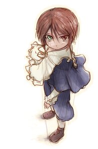 Rating: Safe Score: 0 Tags: 1boy blue_dress brown_hair capelet dress full_body green_eyes heterochromia image loafers long_sleeves looking_at_viewer red_eyes shoes solo souseiseki standing white_background User: admin