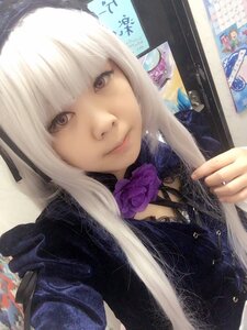 Rating: Safe Score: 0 Tags: 1girl bangs blonde_hair closed_mouth flower lips long_hair looking_at_viewer photo ribbon rose solo suigintou white_hair User: admin