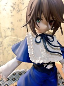 Rating: Safe Score: 0 Tags: 1girl blue_dress blurry blurry_background brown_hair depth_of_field doll dress frills heterochromia long_sleeves looking_at_viewer looking_back photo photo_background red_eyes ribbon short_hair solo souseiseki User: admin