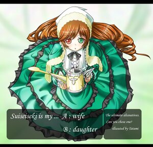 Rating: Safe Score: 0 Tags: 1girl brown_hair cup dress drill_hair frills green_dress green_eyes hat heterochromia image long_hair long_sleeves looking_at_viewer red_eyes solo suiseiseki twin_drills twintails very_long_hair watering_can User: admin