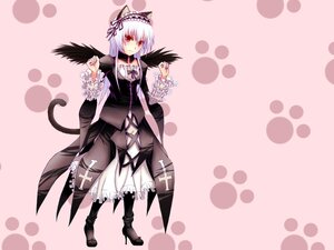 Rating: Safe Score: 0 Tags: 1girl animal_ears blush boots cat_ears cat_tail color_guide dress frills full_body hairband image kemonomimi_mode long_hair long_sleeves looking_at_viewer paw_pose paw_print red_eyes silver_hair smile solo suigintou tail wings User: admin