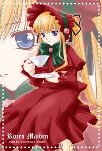 Rating: Safe Score: 0 Tags: 1girl blonde_hair blue_eyes bonnet bow bowtie capelet cup dress green_bow green_neckwear holding_cup image long_hair long_sleeves looking_at_viewer red_dress saucer shinku solo tea teacup twintails very_long_hair User: admin