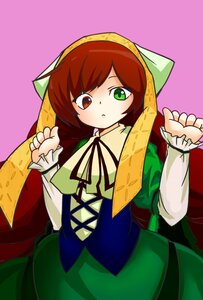 Rating: Safe Score: 0 Tags: 1girl brown_hair dress expressionless green_dress green_eyes heterochromia image long_hair long_sleeves looking_at_viewer red_eyes simple_background solo suiseiseki User: admin