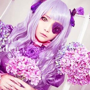 Rating: Safe Score: 0 Tags: 1girl barasuishou bouquet bow eyepatch flower hair_ornament lips long_hair looking_at_viewer purple_dress purple_eyes purple_flower purple_rose purple_theme ribbon rose smile solo User: admin
