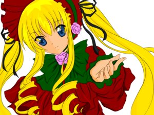 Rating: Safe Score: 0 Tags: 1girl blonde_hair blue_eyes bow bowtie dress drill_hair flower green_bow image long_hair long_sleeves looking_at_viewer pink_rose red_dress rose shinku sidelocks simple_background solo twin_drills twintails upper_body very_long_hair white_background yellow_background User: admin