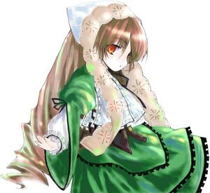 Rating: Safe Score: 0 Tags: 1girl artist_request bangs brown_hair corset dress drill_hair flat_chest frills green_dress hat head_scarf image lolita_fashion long_hair long_sleeves looking_at_viewer outstretched_arm puffy_sleeves red_eyes ribbon rozen_maiden simple_background solo striped suiseiseki twin_drills twintails very_long_hair white_background User: admin