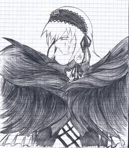 Rating: Safe Score: 0 Tags: 1girl auto_tagged black_wings dress feathered_wings frills greyscale hairband image long_hair looking_at_viewer monochrome simple_background solo suigintou white_background wings User: admin