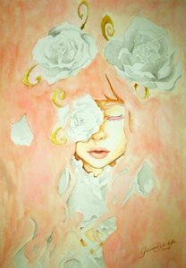 Rating: Safe Score: 0 Tags: 1girl flower image kirakishou lips long_hair pink_hair rose solo traditional_media watercolor_(medium) white_flower white_rose User: admin