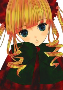 Rating: Safe Score: 0 Tags: 1girl bangs blonde_hair blue_eyes bow drill_hair flower green_bow image long_hair long_sleeves looking_at_viewer rose shinku simple_background solo twin_drills twintails upper_body User: admin