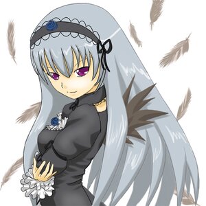Rating: Safe Score: 0 Tags: 1girl angel_wings bird black_dress black_feathers black_wings blue_flower blue_rose dove dress feathered_wings feathers flower frilled_sleeves frills hairband image lolita_hairband long_hair long_sleeves looking_at_viewer purple_eyes rose silver_hair smile solo suigintou white_background white_feathers white_wings wings User: admin