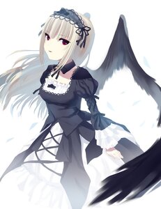 Rating: Safe Score: 0 Tags: 1girl black_ribbon black_wings dress feathered_wings feathers frills hairband image juliet_sleeves long_hair long_sleeves looking_at_viewer puffy_sleeves red_eyes ribbon silver_hair solo suigintou white_background wings User: admin