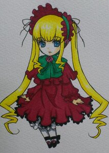 Rating: Safe Score: 0 Tags: 1girl blonde_hair blue_eyes bonnet bow bowtie dress flower full_body green_bow grey_background image long_hair long_sleeves looking_at_viewer marker_(medium) pantyhose photo red_dress rose shinku shoes sidelocks simple_background solo standing twintails very_long_hair User: admin