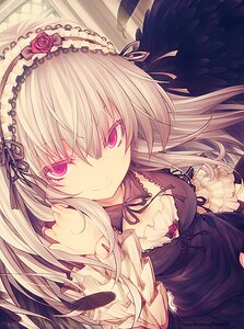 Rating: Safe Score: 0 Tags: 1girl black_wings detached_collar dress feathered_wings flower frills hairband image lolita_hairband long_hair long_sleeves looking_at_viewer pink_eyes ribbon rose silver_hair smile solo suigintou wings User: admin