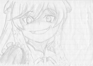 Rating: Safe Score: 0 Tags: 1girl greyscale grin image monochrome sketch smile solo suiseiseki User: admin
