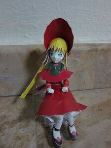 Rating: Safe Score: 0 Tags: 1girl blonde_hair blue_eyes bonnet bow bowtie capelet doll dress full_body hat long_hair long_sleeves looking_at_viewer photo red_dress shinku shoes sidelocks solo standing twintails white_legwear User: admin