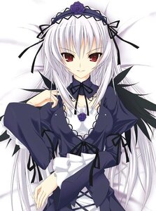 Rating: Safe Score: 0 Tags: 1girl black_ribbon detached_collar dress flower frills hairband image juliet_sleeves lolita_fashion lolita_hairband long_hair long_sleeves looking_at_viewer puffy_sleeves red_eyes ribbon rose silver_hair smile solo suigintou wings User: admin