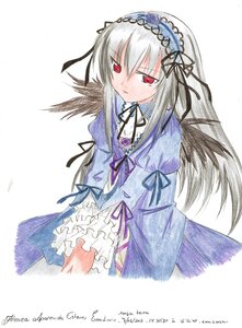 Rating: Safe Score: 0 Tags: 1girl bangs dress flower frills hairband image juliet_sleeves long_hair long_sleeves looking_at_viewer puffy_sleeves red_eyes ribbon rose silver_hair simple_background solo suigintou white_background wings User: admin