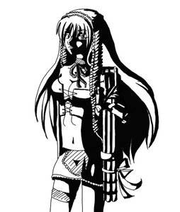 Rating: Safe Score: 0 Tags: 1girl breasts greyscale hairband image long_hair megurine_luka monochrome navel solo striped suiseiseki very_long_hair User: admin