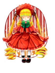 Rating: Safe Score: 0 Tags: 1girl blonde_hair bonnet bow closed_eyes cup dress drill_hair full_body image long_hair long_sleeves rose shinku shoes solo twintails User: admin