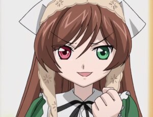 Rating: Safe Score: 0 Tags: 1girl :d blurry brown_hair dress green_eyes head_scarf heterochromia image long_hair looking_at_viewer neck_ribbon open_mouth red_eyes ribbon smile solo suiseiseki User: admin