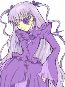 Rating: Safe Score: 0 Tags: 1girl barasuishou dress frills hair_ribbon image long_hair long_sleeves purple_dress ribbon simple_background solo standing two_side_up very_long_hair white_background yellow_eyes User: admin