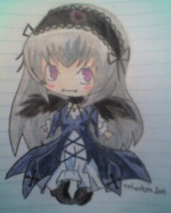 Rating: Safe Score: 0 Tags: 1girl black_wings blurry blurry_foreground chibi depth_of_field dress frills full_body hairband image long_hair looking_at_viewer photo pink_eyes purple_eyes simple_background smile solo standing suigintou white_background wings User: admin