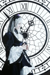 Rating: Safe Score: 0 Tags: 1girl closed_eyes dress flower hair_ornament long_hair long_sleeves monochrome solo standing suigintou User: admin