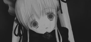 Rating: Safe Score: 0 Tags: 1girl close-up flower greyscale image long_hair looking_at_viewer monochrome ribbon rose shinku simple_background solo suigintou twintails User: admin