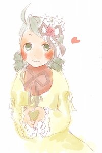 Rating: Safe Score: 0 Tags: 1girl auto_tagged blush dress flower green_eyes green_hair heart image kanaria long_sleeves looking_at_viewer ribbon short_hair simple_background smile solo striped vertical_stripes User: admin