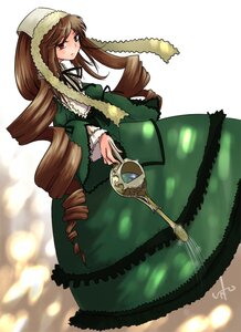 Rating: Safe Score: 0 Tags: 1girl brown_hair dress drill_hair frills green_dress green_eyes hat heterochromia image inemuri_uno lolita_fashion long_hair long_sleeves looking_at_viewer red_eyes ribbon rozen_maiden solo standing suiseiseki twin_drills twintails very_long_hair watering_can User: admin