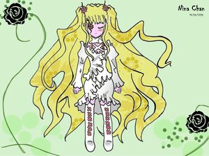 Rating: Safe Score: 0 Tags: 1girl auto_tagged blonde_hair boots closed_eyes dress flower green_background image kirakishou knee_boots long_hair red_flower red_rose rose solo standing thorns twintails very_long_hair vines User: admin