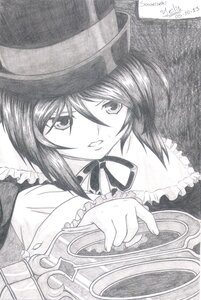 Rating: Safe Score: 0 Tags: 1girl artist_name dated frills greyscale hat image looking_at_viewer millipen_(medium) monochrome ribbon short_hair signature solo souseiseki traditional_media User: admin