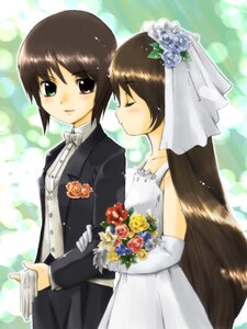 Rating: Safe Score: 0 Tags: 2girls :d androgynous bangs black_hair blush bouquet boutonniere bow bowtie bridal_veil bride brown_hair buttons chachacha closed_eyes crossdressing dress elbow_gloves flat_chest flower formal gloves green_eyes heterochromia holding_another's_arm holding_hands image incest long_hair looking_back multiple_girls open_mouth pair pant_suit profile red_eyes reverse_trap rozen_maiden shiny shiny_hair short_hair siblings sisters smile souseiseki sparkle standing suiseiseki suit twins veil very_long_hair wedding wedding_dress white_gloves wife_and_wife yuri User: admin
