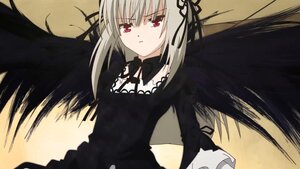 Rating: Safe Score: 0 Tags: 1girl bangs black_dress black_ribbon black_wings closed_mouth detached_collar dress expressionless feathered_wings flower frills hairband image long_hair long_sleeves looking_at_viewer red_eyes ribbon rose silver_hair solo suigintou very_long_hair wings User: admin