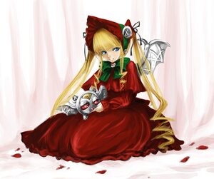 Rating: Safe Score: 0 Tags: 1girl blonde_hair blue_eyes bonnet bow bowtie commentary_request crossover cup curtains dress flower frills full_body green_bow image kamen_rider kamen_rider_dcd kivala long_hair long_sleeves looking_at_viewer nanaya_(up_and_out) petals red_dress rose rozen_maiden sawashiro_miyuki shinku sitting solo twintails very_long_hair voice_actor_connection User: admin