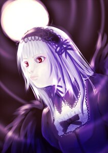 Rating: Safe Score: 0 Tags: 1girl bangs black_wings bow detached_collar dress feathered_wings frills hairband image long_hair red_eyes ribbon silver_hair solo suigintou upper_body wings User: admin