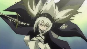 Rating: Safe Score: 0 Tags: 1girl black_wings blonde_hair dress flower frills gradient gradient_background hairband image lolita_hairband long_hair long_sleeves looking_at_viewer ribbon solo suigintou upper_body weapon white_hair wings User: admin