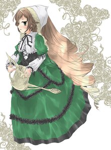 Rating: Safe Score: 0 Tags: 1girl brown_hair dress drill_hair flower frills green_dress green_eyes hat head_scarf image lolita_fashion long_hair long_sleeves ribbon rose solo suiseiseki very_long_hair watering_can User: admin