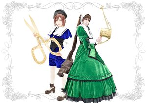 Rating: Safe Score: 0 Tags: 1girl blue_dress brown_hair dress flower green_dress green_eyes hat long_sleeves looking_at_viewer multiple_cosplay pink_rose rose short_hair souseiseki striped striped_background suiseiseki tagme vertical_stripes white_rose User: admin