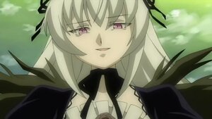 Rating: Safe Score: 0 Tags: 1girl black_ribbon flower frills hair_ribbon hairband image long_hair long_sleeves looking_at_viewer pink_eyes ribbon rose smile solo suigintou upper_body User: admin