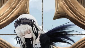 Rating: Safe Score: 0 Tags: 1girl bangs black_dress black_ribbon black_wings closed_eyes detached_collar dress frills hairband image lolita_fashion lolita_hairband long_hair long_sleeves ribbon rose silver_hair sky solo suigintou wings User: admin