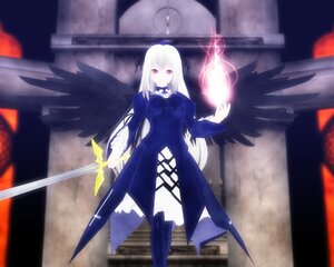 Rating: Safe Score: 0 Tags: 1girl black_wings blurry blurry_background blurry_foreground cross depth_of_field dress hair_ribbon image long_hair long_sleeves looking_at_viewer ribbon solo standing suigintou sword thighhighs weapon white_hair wings User: admin