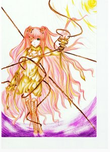 Rating: Safe Score: 0 Tags: 1girl boots dress flower green_eyes hair_ornament image kirakishou long_hair pink_hair solo traditional_media very_long_hair yellow_dress User: admin