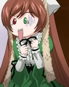Rating: Safe Score: 0 Tags: 1girl bow brown_hair dress frills green_dress green_eyes heterochromia image long_sleeves open_mouth red_eyes solo suiseiseki tongue User: admin